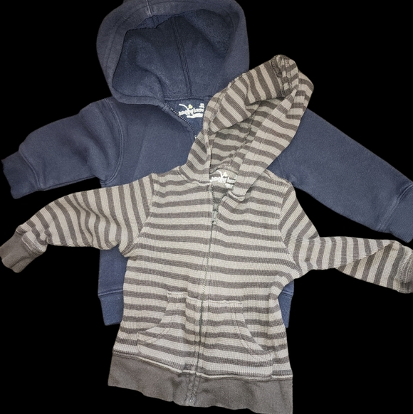 jumping beans Other - Jumping Beans Gray Striped and Blue Full Zip Hoodie 18m
